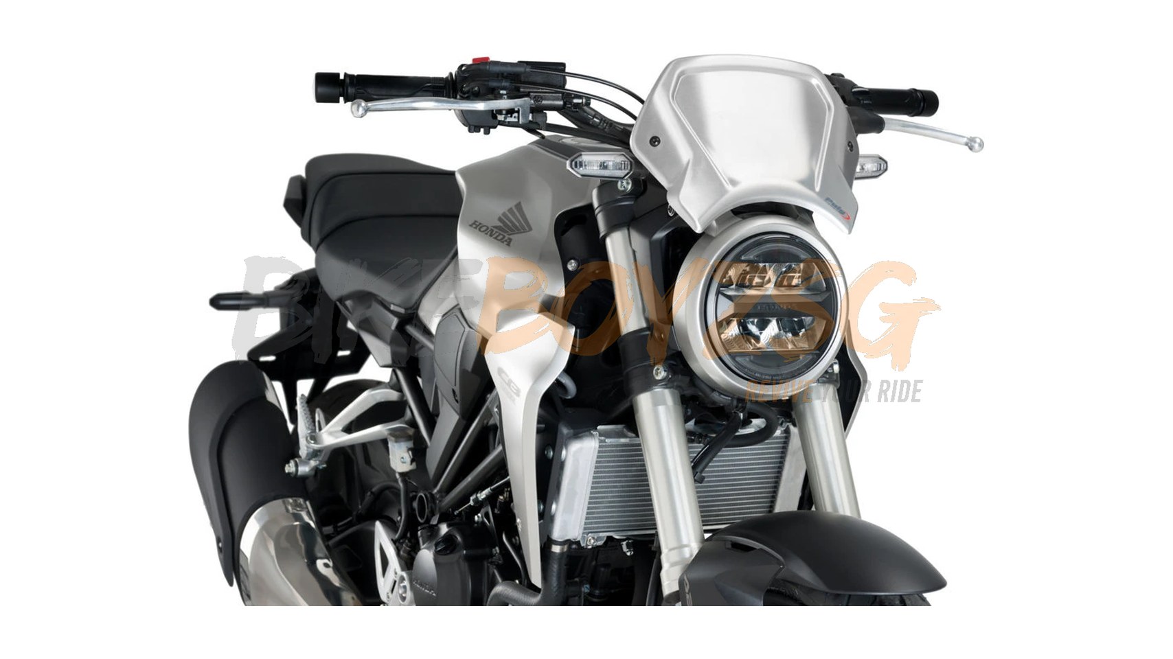 ALUMINIUM FRONTAL PLATE FOR HONDA CB150R/ CB125R/ CB300R NEO SPORTS CAFE - SILVER