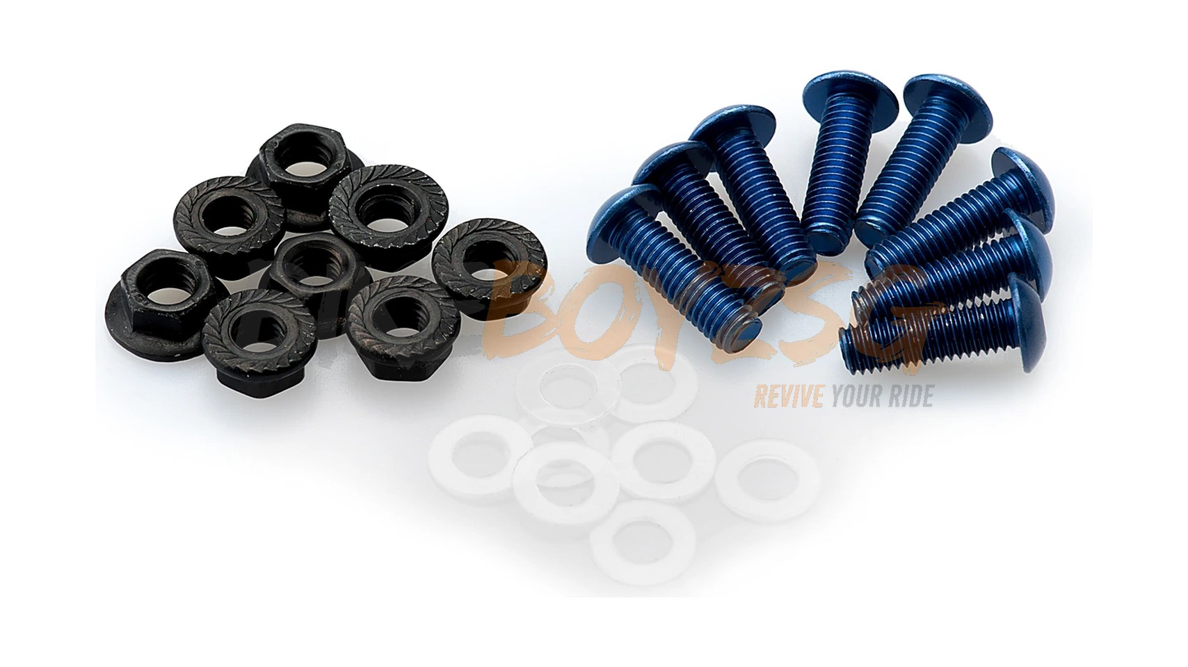 SCREW KIT ANODIZED FOR SCREENS WITH SILENTBLOCKS - BLUE