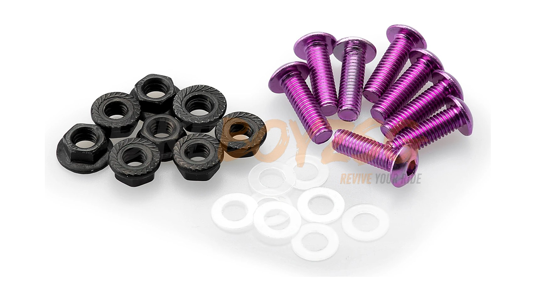 SCREW KIT ANODIZED FOR SCREENS WITH SILENTBLOCKS - PURPLE