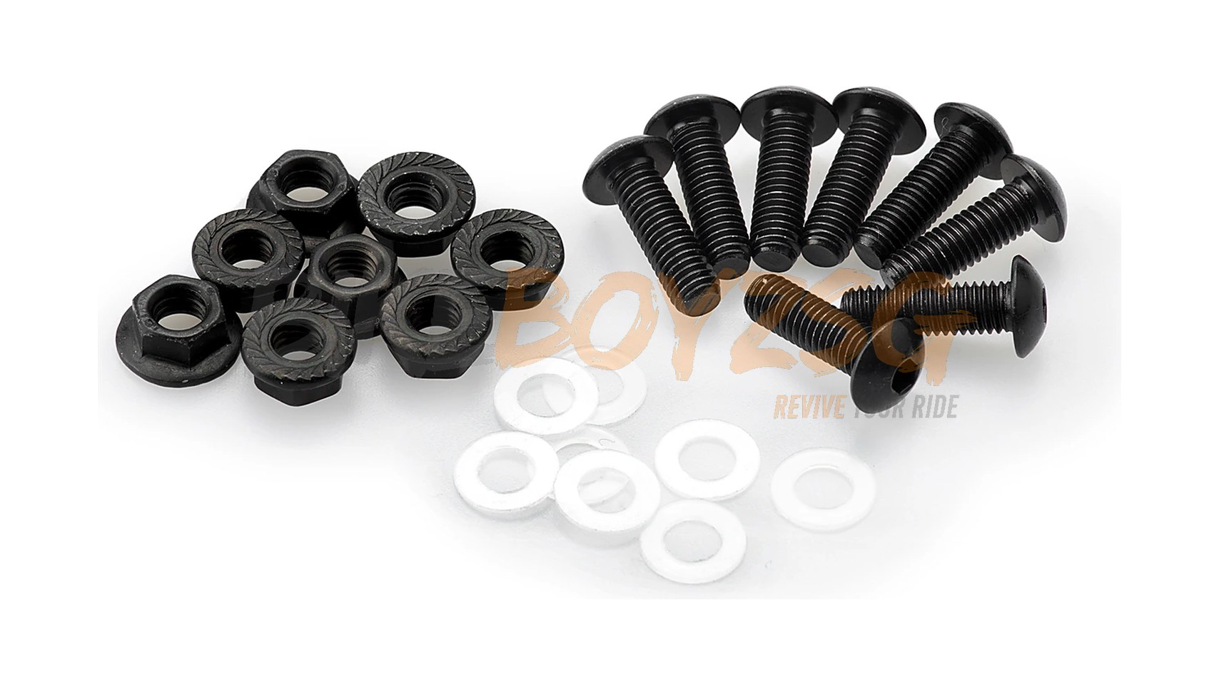 SCREW KIT ANODIZED FOR SCREENS WITH SILENTBLOCKS - BLACK