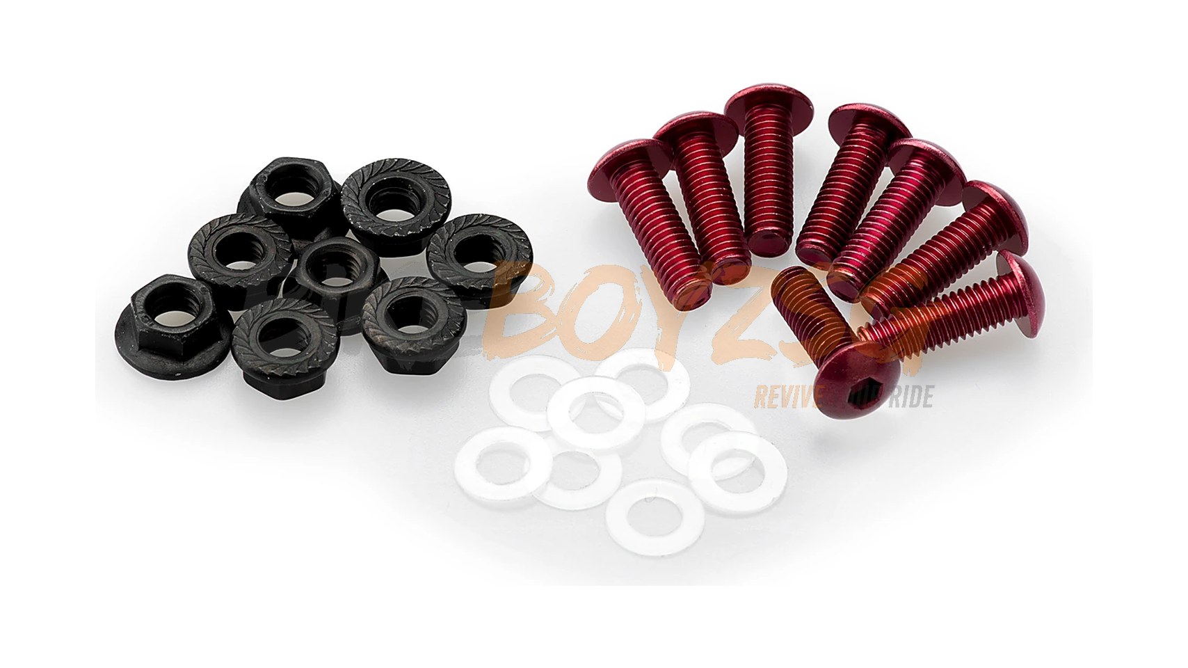 SCREW KIT ANODIZED FOR SCREENS WITH SILENTBLOCKS - RED