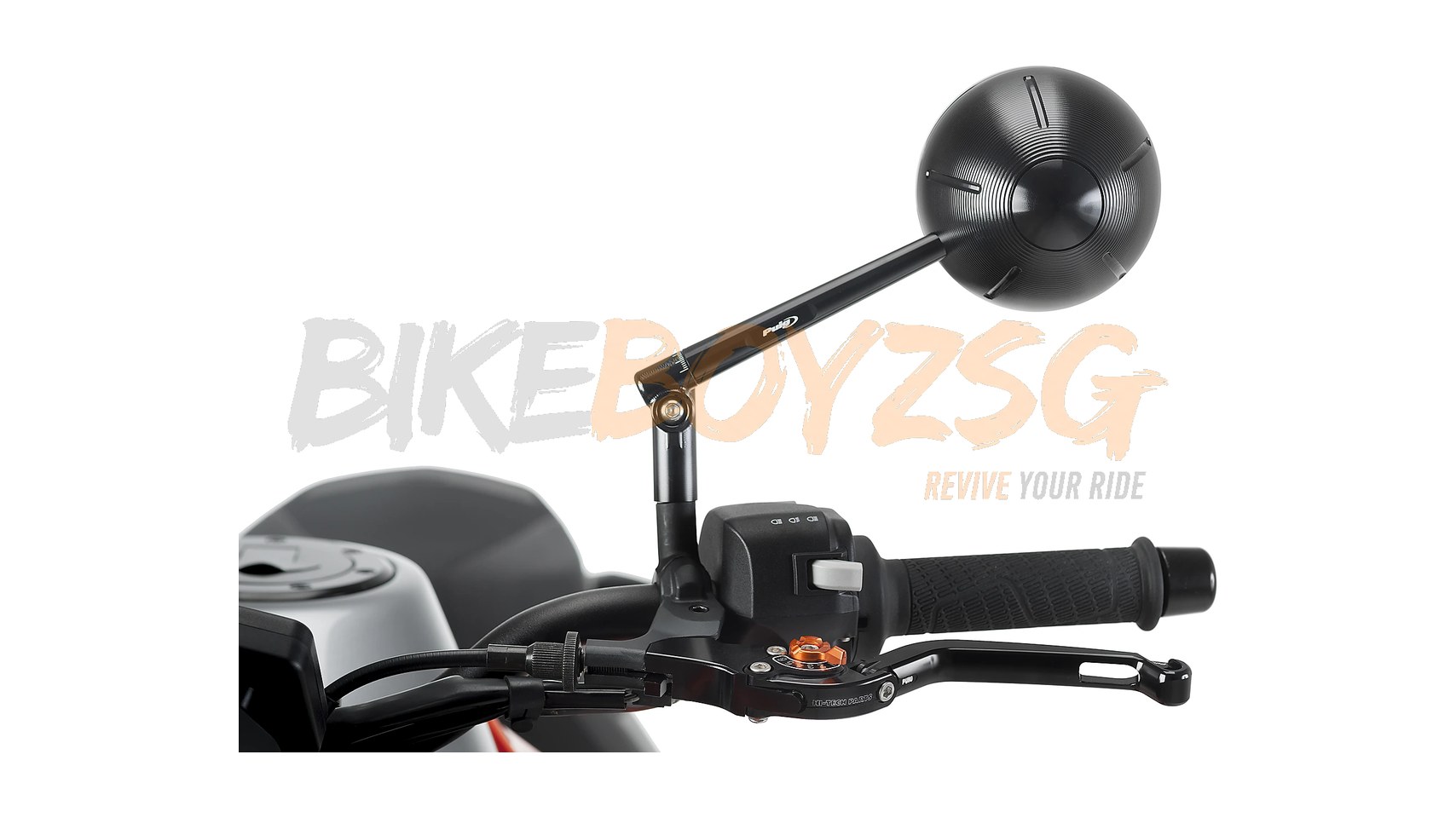 REARVIEW MIRROR RETRO LEFT HOMOLOGATED - BLACK