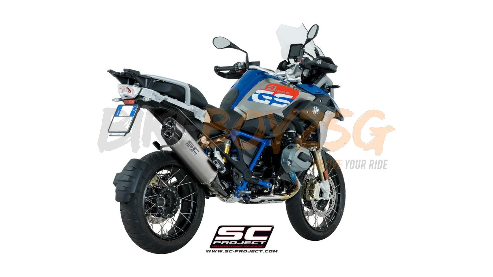 BMW R 1200 GS (2017 - 2018) - ADVENTURE, TITANIUM MUFFLER WITH CARBON FIBER ENDCAP