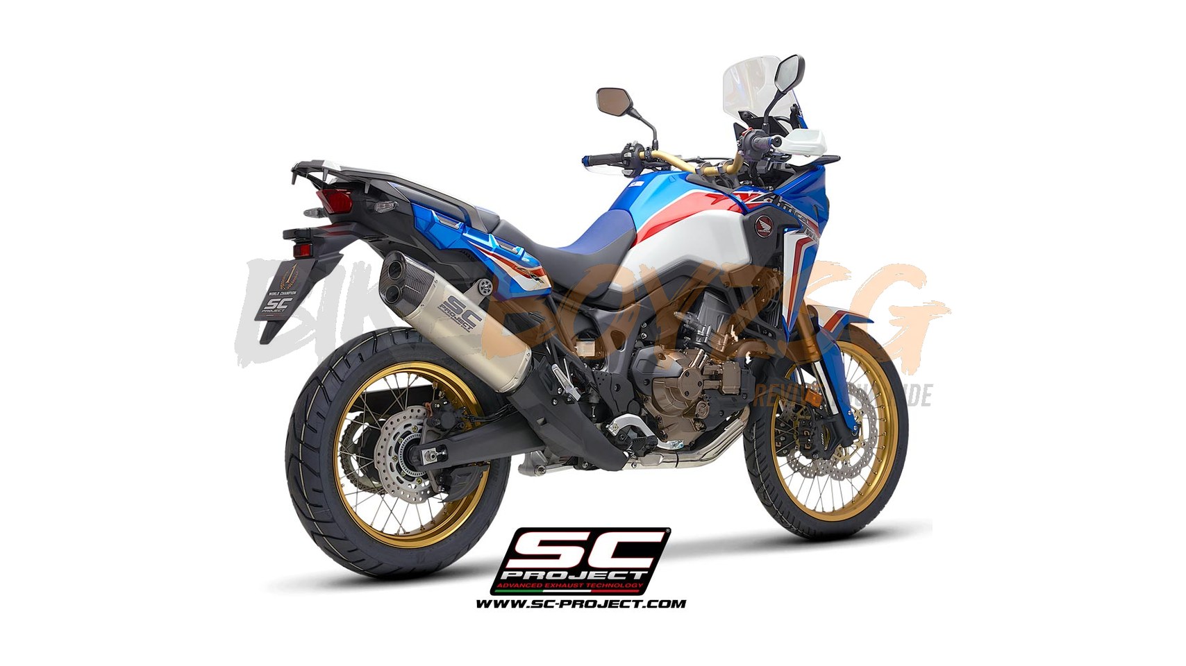 HONDA CRF1000L AFRICA TWIN (2016 - 2019) - ADVENTURE, TITANIUM MUFFLER WITH CARBON FIBER ENDCAP