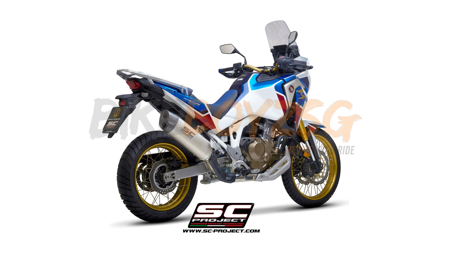 HONDA CRF1100L AFRICA TWIN (2020 - 2021) - ADVENTURE, TITANIUM MUFFLER WITH CARBON FIBER ENDCAP