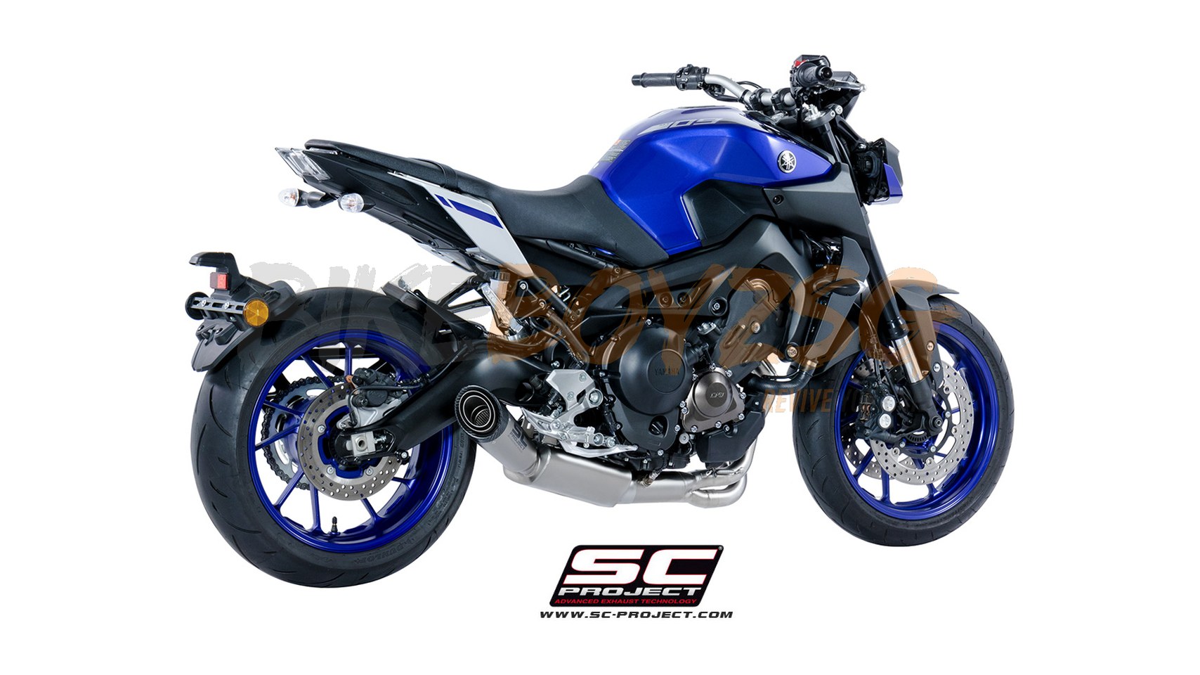 YAMAHA MT-09 TRACER/ 900GT (2017 - 2020) FULLSYSTEM 3-1 SS, S1 TITANIUM MUFFLER WITH CARBON ENDCAP
