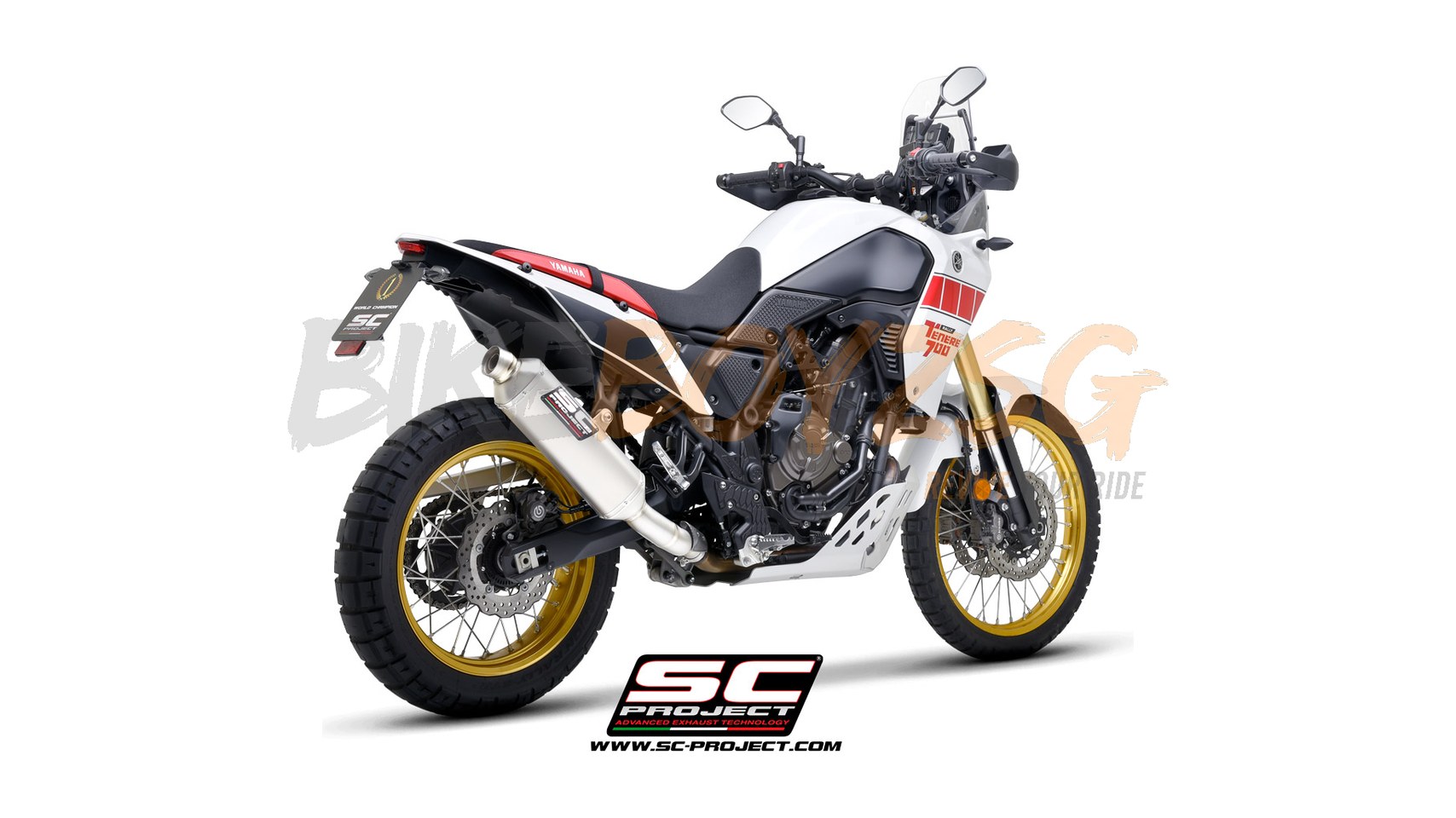 YAMAHA TENERE' 700 (2019 - 2024) RALLY RAID TITANIUM MUFFLER WITH TITANIUM ENDCAP