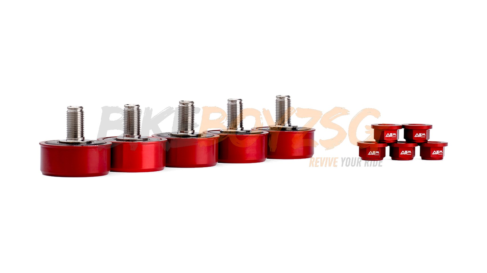 Stainless Steel Cush Drive Rubber 5 Dampers Kit - Red