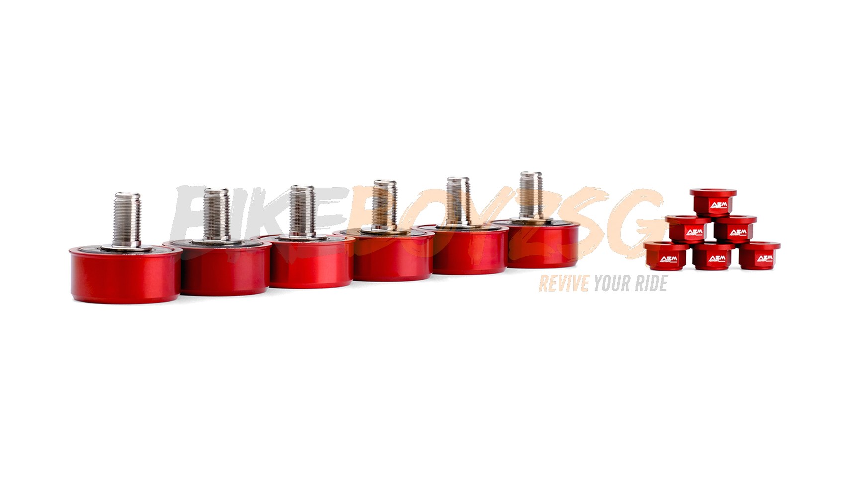 Stainless Steel Cush Drive Rubber 6 Dampers Kit - Red