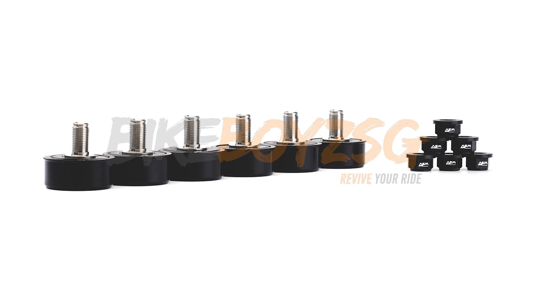 Stainless Steel Cush Drive Rubber 6 Dampers Kit - Black